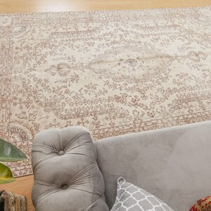 6x9 bed plan rug, retro bedroom rug,  Turkish Rug , 5&#39;9&quot; x 9&#39;   Living Room Rugs 201014654