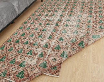 Alfombra rústica para comedor, hecha a mano, 1,43 m x 2,65 m, 2103252031