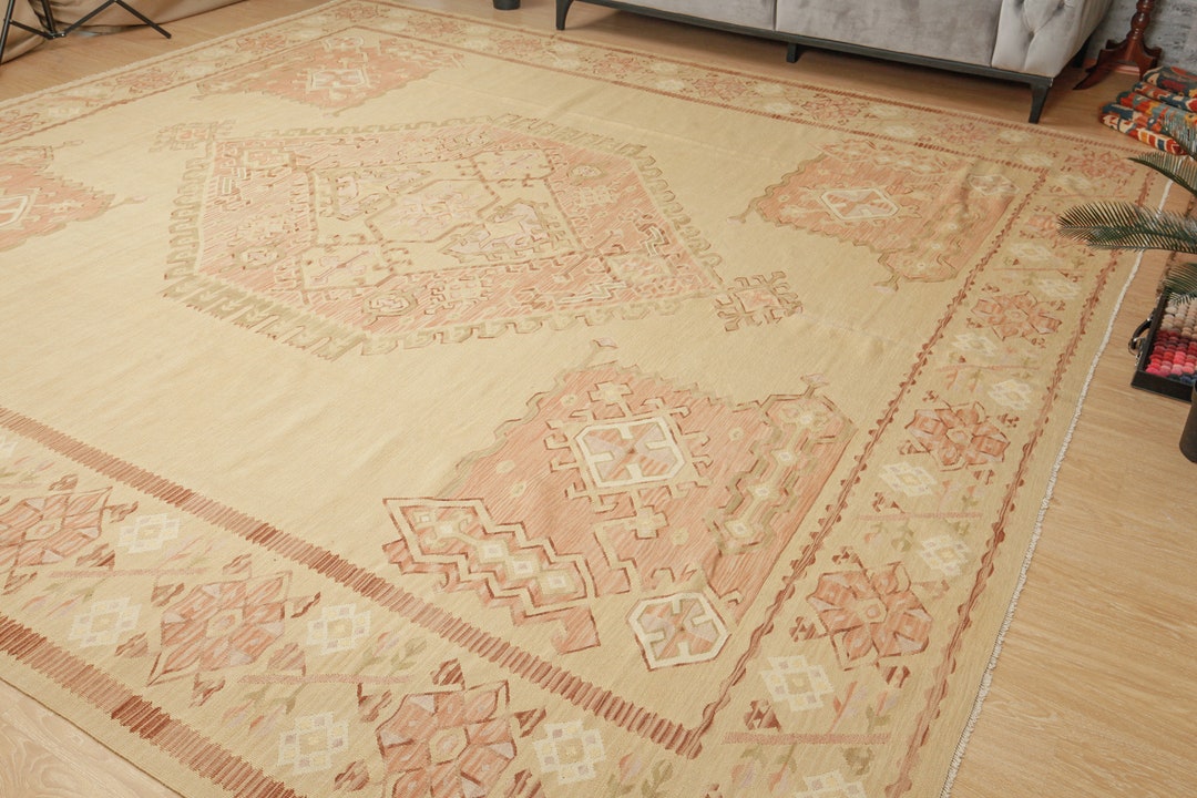 12x13 Geometric Romanian Kilim Area Rug Handmade Kilim Etsy