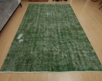 distressed green dining room rug, 6'4" x 9'6" bedroom carpet , 2308296784