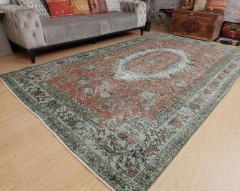 Oriental Turkish area rug, 6'6" x 10'2"  Living Room Carpet  2410278982