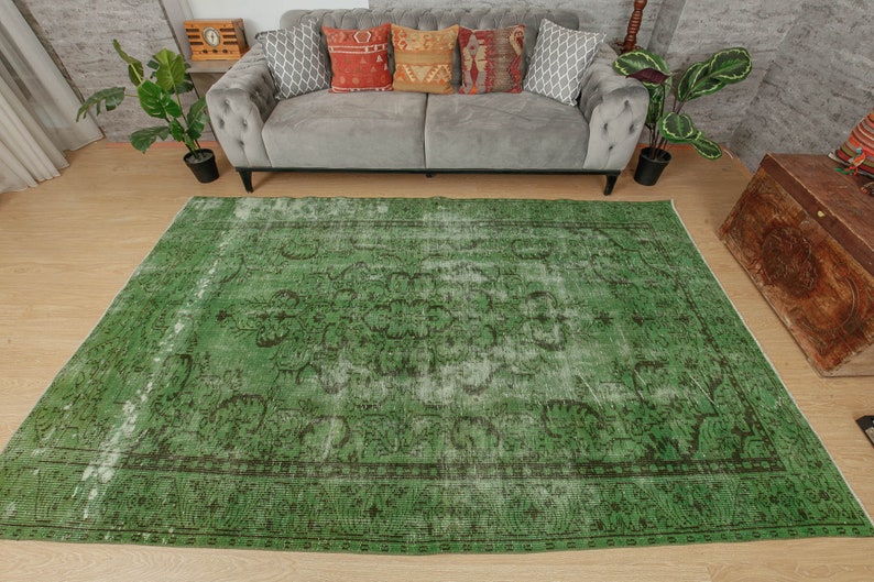 6x10 Green Rug for Living Room Oriental Hand Woven Rug Etsy