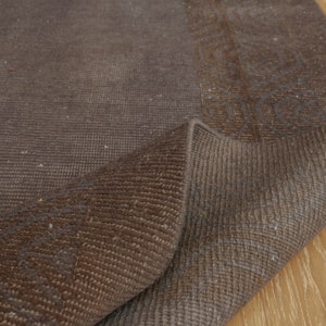 6x9 grey brown office rug,  Turkish Rug , Dark Gray Rug  , Vintage Rug,6'3" x 9'2"   Living Room Carpet  200905412
