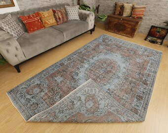 Alfombra turca vintage tejida, 168 cm x 282 cm, estilo bohemio, para sala de estar, 2311157249