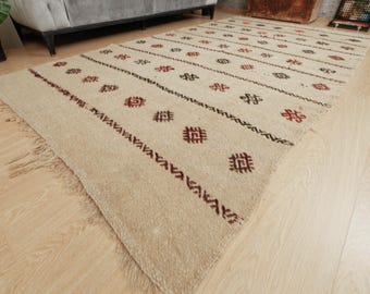 Alfombra bordada a mano, 1,70 m x 3,08 m, cáñamo, para sala de estar, 2405118383