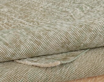 Distressed Dining Room Green Rug, area Rug, 5'2" x 8'   Turkish Rug, Vintage Rug ,Rustic Rugs 2101281326