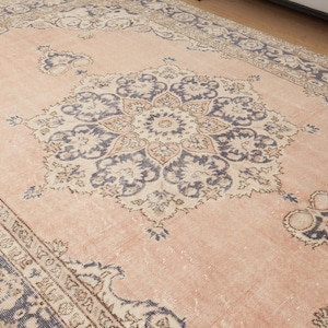 7x11 rug for living room, pastel red beige bedroom rug, 6&#39;9&quot; x 10&#39;10&quot;  boho woven  rug, 2503116402