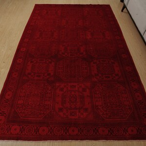 Red Pattern Lounge Rug 6x9 Dark Red Geometric Rug for Living Room, Home Decor Rug, Boho Rug, 6 ...