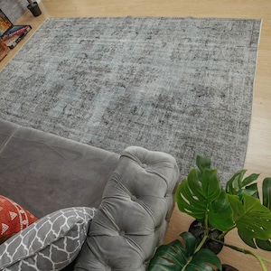 6x10 Gray Turkish Area Rug , Living Room Vintage Rug , 6&#39;5&quot; x 9&#39;10&quot;  Handmade  rug 2112244245