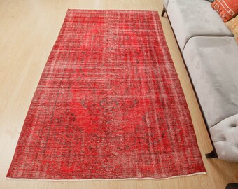 mellanstor 13x20 cm orientalisk röd matta, 140 cm x 210 cm, blekt köksmatta, 2203294678