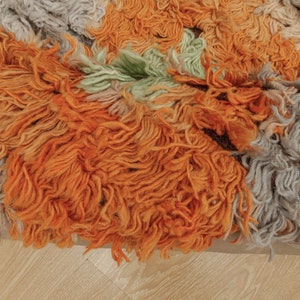 8x11 orange Tulu shaggy rug, Flokati Rug, 7'8" x 11'2" Living Room rug 2203234779