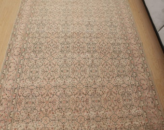 6x10  vintage Turkish rug, oriental beige rug, 6&#39;4&quot; x 9&#39;11&quot;  retro rug 2403237581