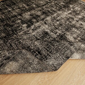 6x10 vintage  bedroom rug, handmade black rug, 6&#39;2&quot; x 9&#39;6&quot; living room rug, 2507109483