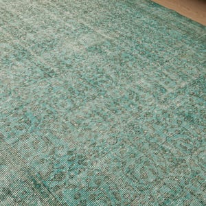 5x9 blue area rug, distressed Turkish rug, 5&#39;2&quot; x 8&#39;6&quot;  handmade living room rug, 2503126314