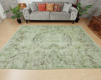 verblasster grüner Schlafzimmerteppich, 1,60 x 2,30cm Retro Esszimmerteppich , 2304116386