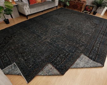 handmade oversize living room rug , 10'4" x 16'9" vintage  bedroom carpet , 2601219623