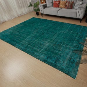 7x10 teal bed plan rug,  boho bedroom rug, 6&#39;8&quot; x 10&#39; rug for living room, 23111577835