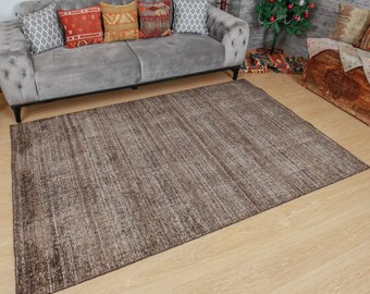 Simple Pattern Brown Dining Room   Rug , Living Room hand knotted  Carpet , 4'11" x 7'10"  New  Rug 2102211758