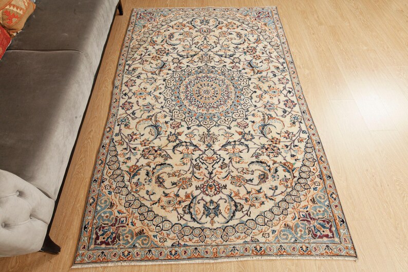 Tvättbar turkisk vardagsrumsmatta, 1,5 x 2,18 m Vintage matta för matsal 2606223427 bild 4