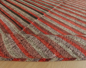 Striped Bohemian Bedroom Hemp,  6'1" x 9'8" Vintage Living Room Rug 2202244432