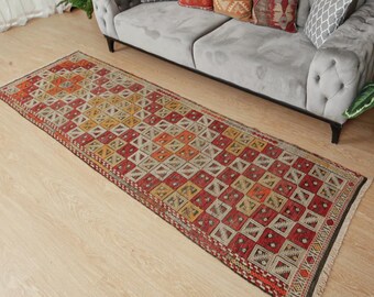 hand woven boho hallway jijim ,  2'9" x 9' Turkish kitchen  runner 2405118379