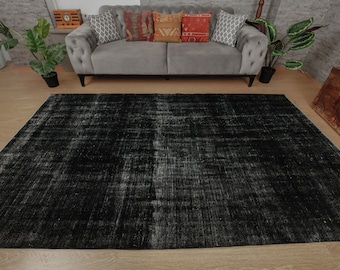 6x10 schwarzer Teppich, dunkle Deko handgefertigte türkische Teppiche, 150 x 240 cm Nomadenteppich 2301156212