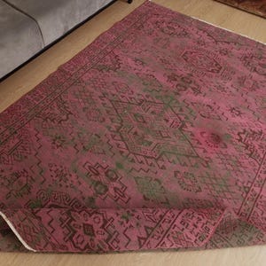 5x8 pink rug for bedroom rug, living room rug, 5&#39;3&quot; x 8&#39;  Vintage Bed Plan  Rug 2408027738