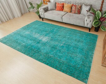 Alfombra retro oriental para comedor, 1,65 m x 2,90 m, color azul pastel, para dormitorio, 2206304893