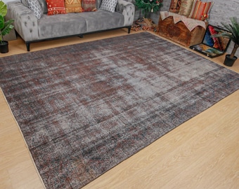 distressed living room rug, 8' x 10'10" Turkish bedroom carpet   2012231117