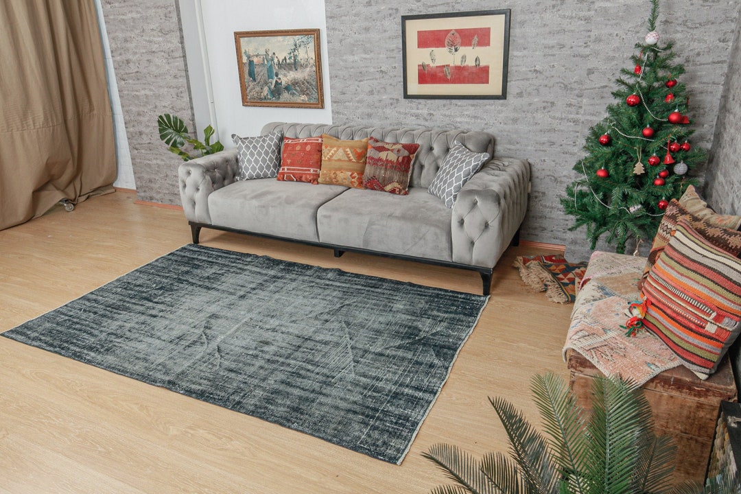 4'8 X 7'5 Distressed Blue Vintage Kitchen Etsy UK