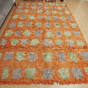 200x300 cm oranger Tulu Teppich, Flokati Teppich, 200x300 Wohnzimmerteppich 2203234779