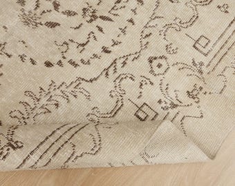 5x9  wool bedroom rug , beige woven rug, 5' x 8'9" office rug 2408027758
