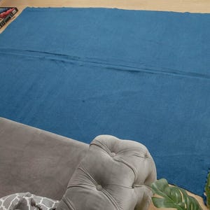 6 x 10 minimaal blauw henneptapijt, Turkse hennep, eenvoudig vloerkleed 6&#39; x 9&#39;6&#39;, 2203234768
