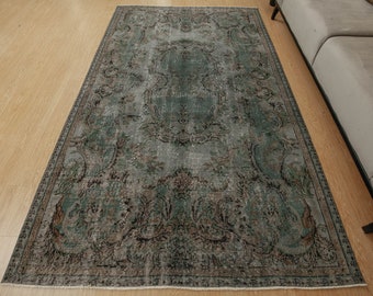 Ausgeblichener graugrüner Schlafzimmerteppich , Wohnzimmerteppich , 150 x 230 cm, 2208025450