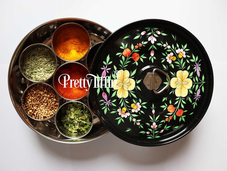 Indian spice tin 
chilli lover gift 
Gift for curry lover 
MASALA DABBA
