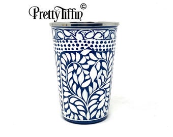 Vaso de acero inoxidable pintado a mano, vaso de agua, vaso para picnic, vaso de acero inoxidable, vaso para comer al aire libre, vaso para acampar, vaso para festivales