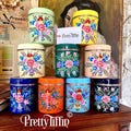 Set of Three Medium Sized Hand Painted Kitchen Canister Tins, Kitchen Caddy Set, Kitchen Storage Tins, Coffee Storage, Tea, Coffee, Sugar,