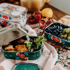 Bento Box
Hand Painted Lunch box 
bENTO LUNCH BOX 
METAL LUNCH BOX 
SANDWICH TIN