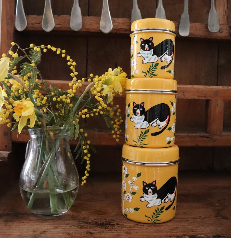 Classic Canister Set 
Cat Lover Gift 
Kitchen Canister Tins