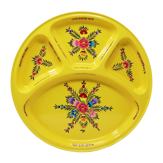 Divider Plate,Picnic Plates, Outdoor Plates, Picnic Plate Set, Steel Plate, Reusable Plate, Mess Plate, Thali Plate, Divider Plate,Mess Tray