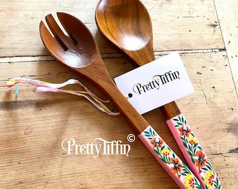 Wooden Salad Servers, Pasta Serving Set, Salad Spoon and Fork Set, Salad Serving Set, Salad Mixing Set, Salad Utensils, Salad Servers,