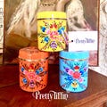 Medium Single Canister Tin, Storage Tin, Hand Painted Kitchen Canister Tea Caddy, Kitchen Caddy, Enamel Tin, Sugar Storage, Kitchen Caddy