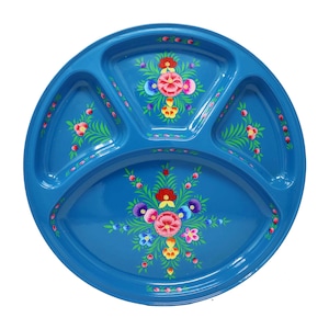 Peacock Blue Divider Plate 
Picnic Plate 
Camping Cutlery  
Picnic Plate 
Mess Tray