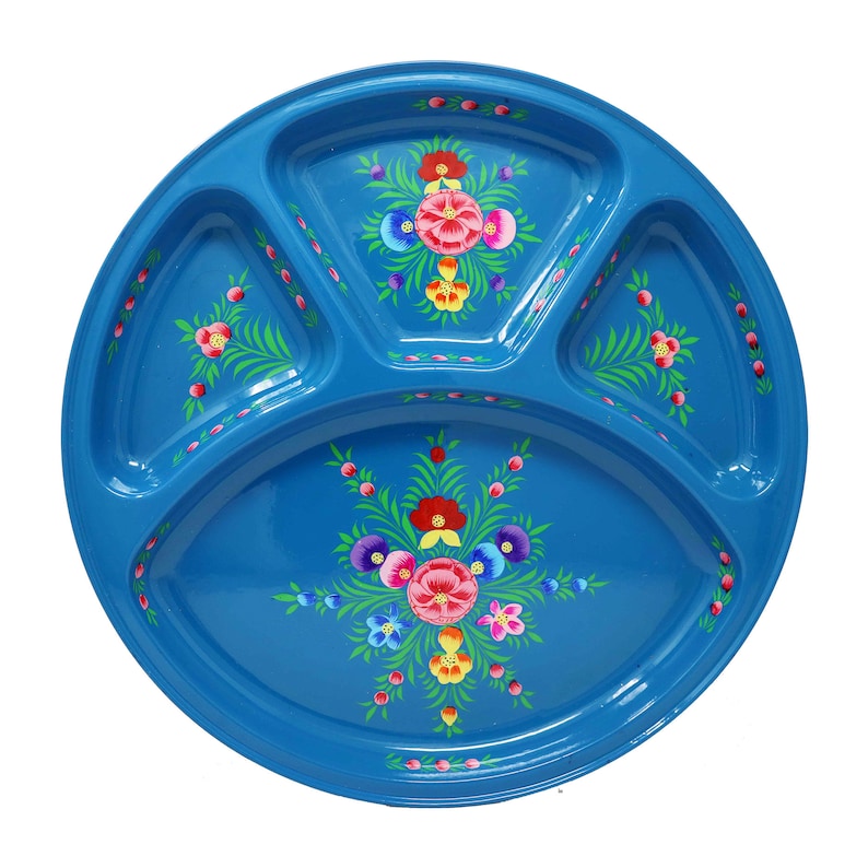 Peacock Blue Divider Plate 
Picnic Plate 
Camping Cutlery  
Picnic Plate 
Mess Tray