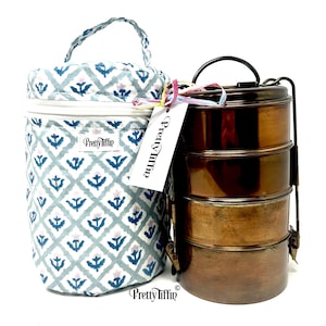 Indian Tiffin lunchbox with insulated bag  
metal lunchbox 
Food Carrier 
Stainless Steel Lunchbox with thermal bag 
Tiffin tin 
lunch dabba