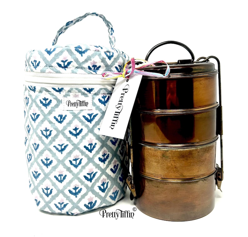 Indian Tiffin lunchbox with insulated bag  
metal lunchbox 
Food Carrier 
Stainless Steel Lunchbox with thermal bag 
Tiffin tin 
lunch dabba