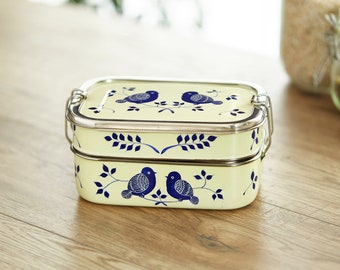 Beautiful Hand Painted Bento Eco Lunchbox Two Compartment Lunchbox