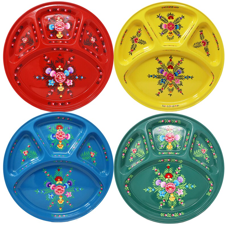 Picnic Plate Set, Mess plate, camping cutlery, metal, mess tray