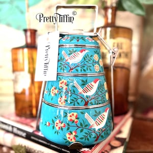 Tiffin Lunchbox, Traditional Indian Tiffin, Tiffin box, dabba, Lunch Pail, Food Carrier, Hand Painted Tiffin Lunchbox, Indian Tiffin Tin,