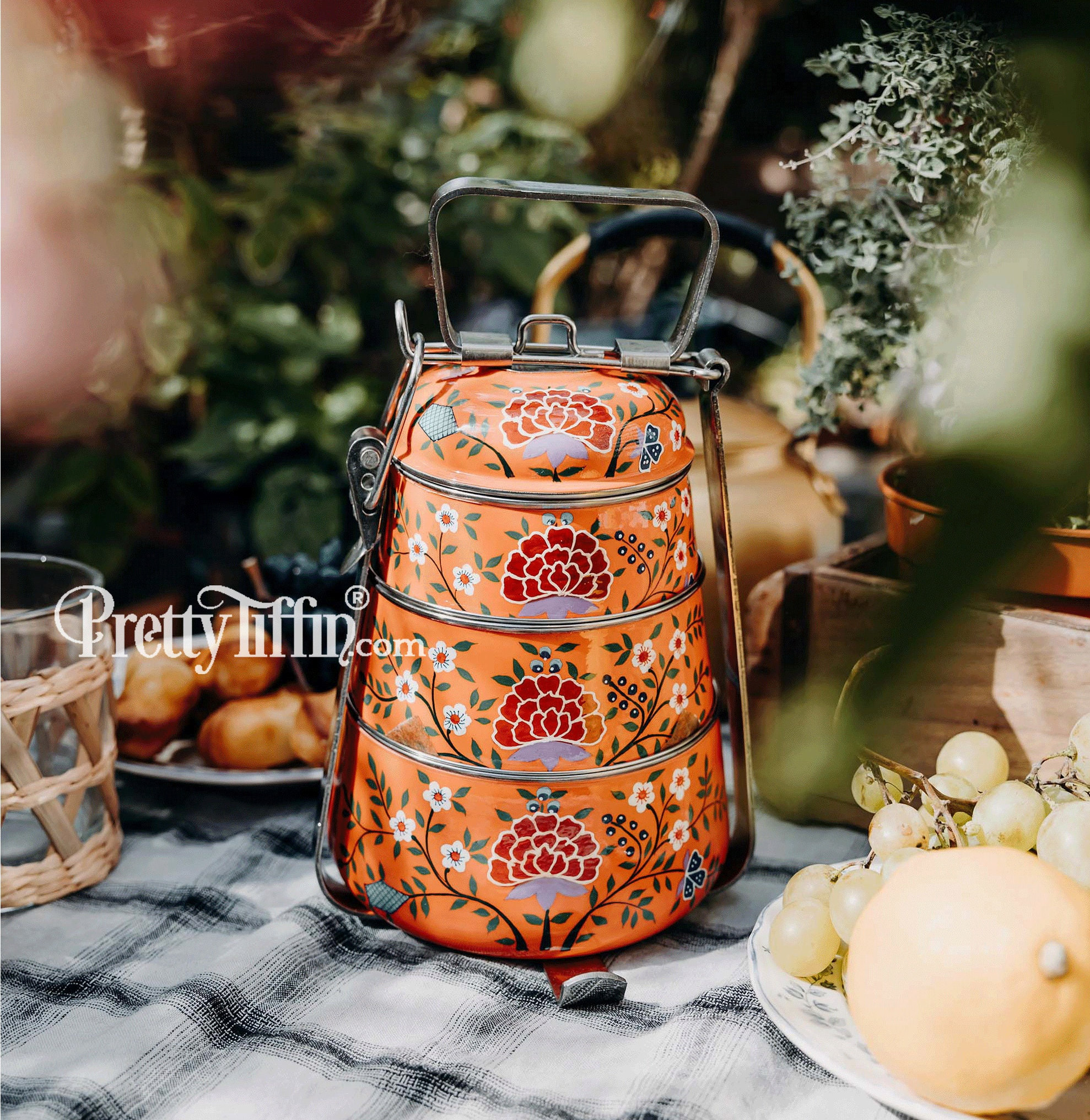 4 Tier Indian-Tiffin Stainless Steel Large Tiffin Lunch Box